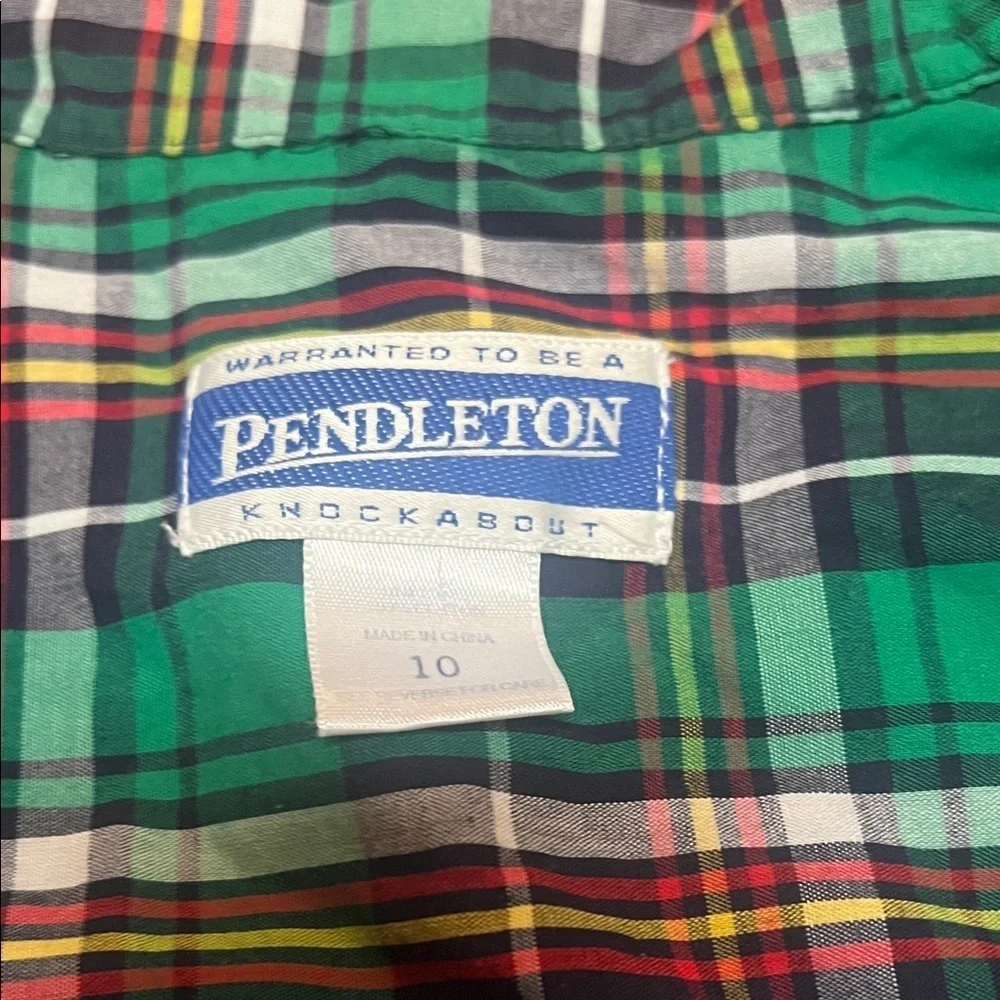 Pendleton Green and Blue Plaid Button Down Shirt - Picture 2 of 4